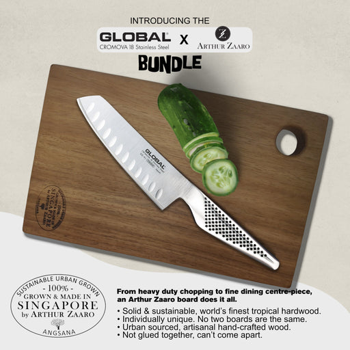 Global GS-91 Vegetable & Arthur Zaaro Angsana Serving Board Bundle