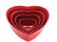 Zak! Heart Shaped Bowl (Set of 4), Red